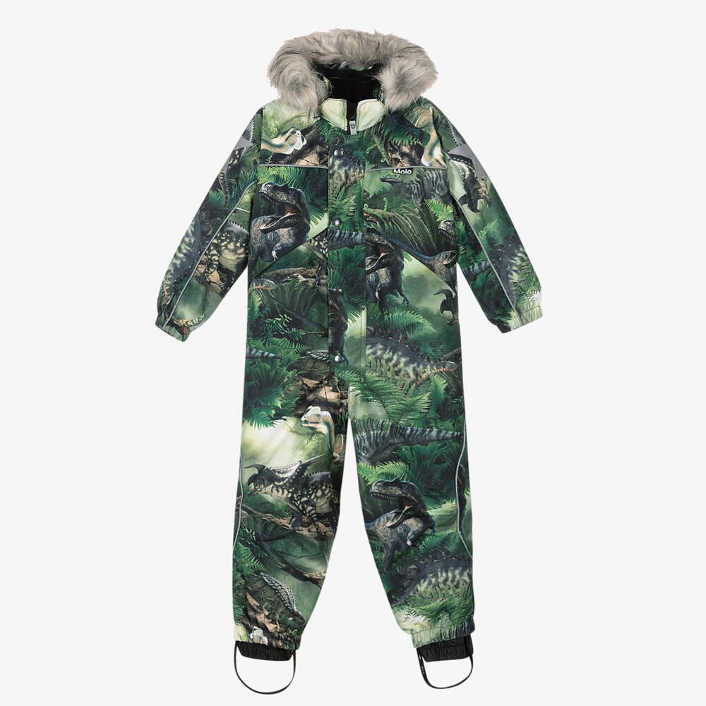 Molo - Green Dino Forest Snowsuit | Childrensalon