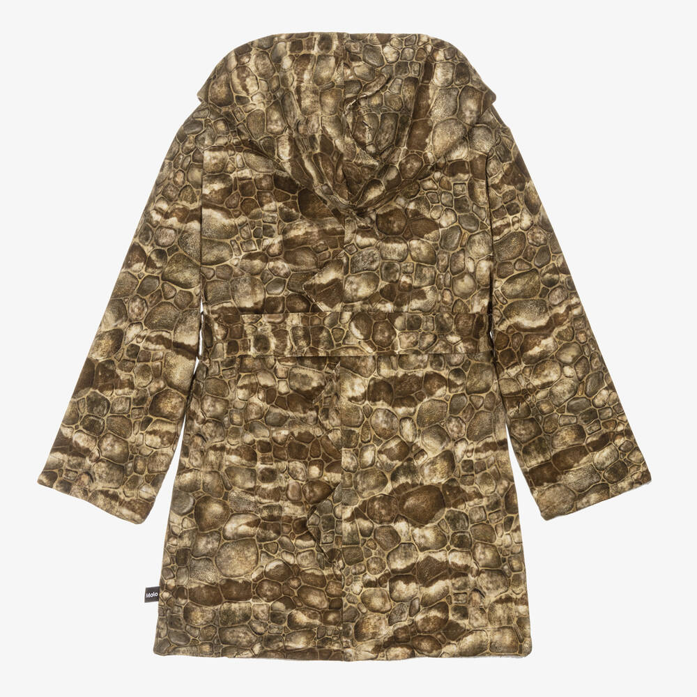 مولو-روب حمّام قطن عضوي جيرسي لون أخضر | Childrensalon Outlet