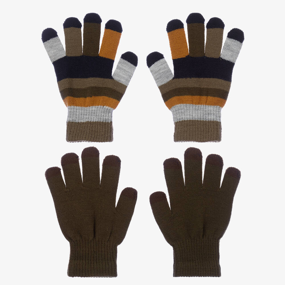 Molo - Lot de 2 paires de gants en maille verts | Childrensalon