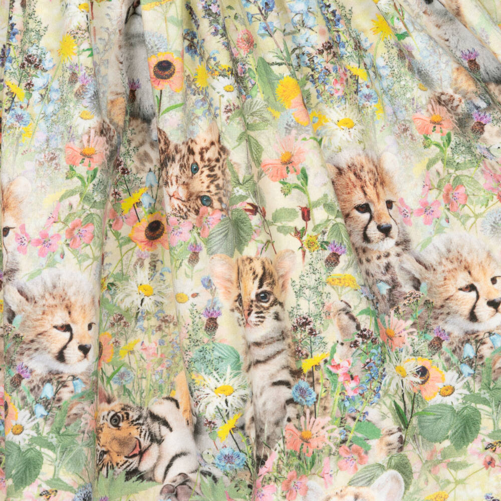 Molo-فستان قطن مزهر بلون المرج الأخضر | Childrensalon Outlet