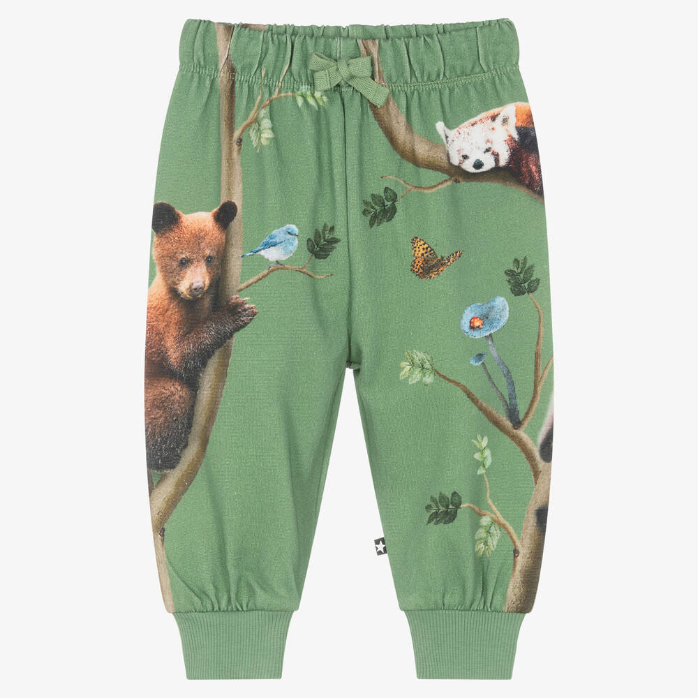 Molo - Green Organic Cotton Animal Joggers | Childrensalon