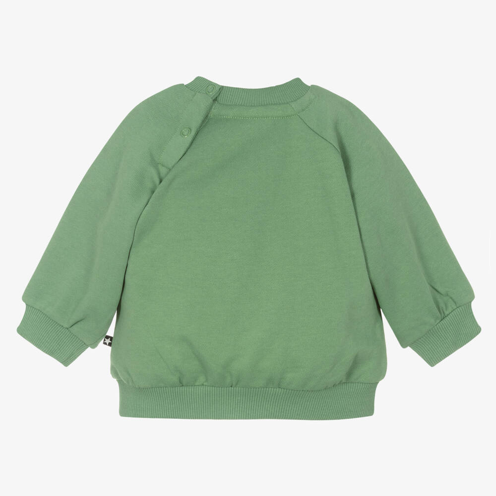 Molo-Green Organic Cotton Raccoon Sweatshirt | Childrensalon Outlet