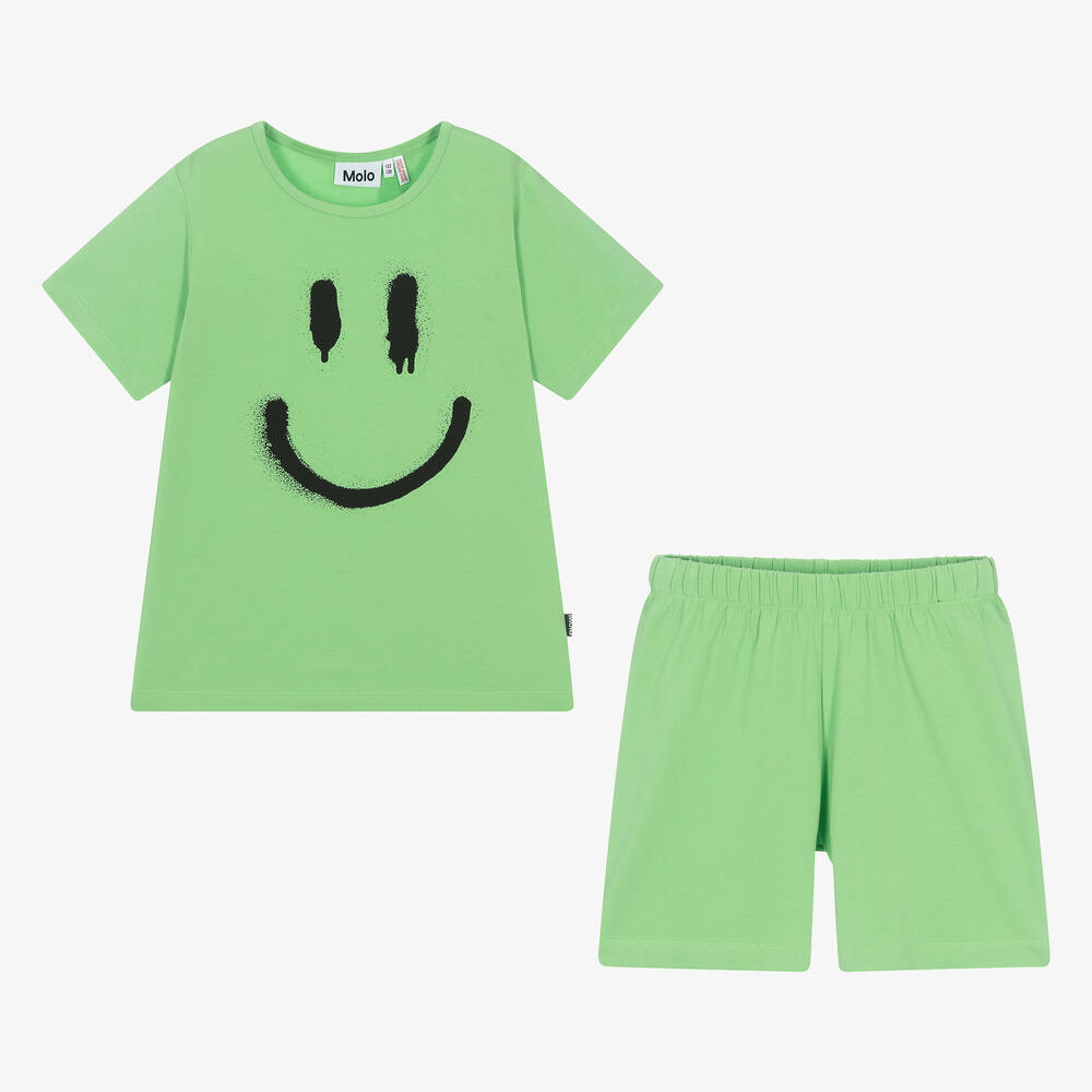 Molo-Green Organic Cotton Short Pyjamas  | Childrensalon Outlet