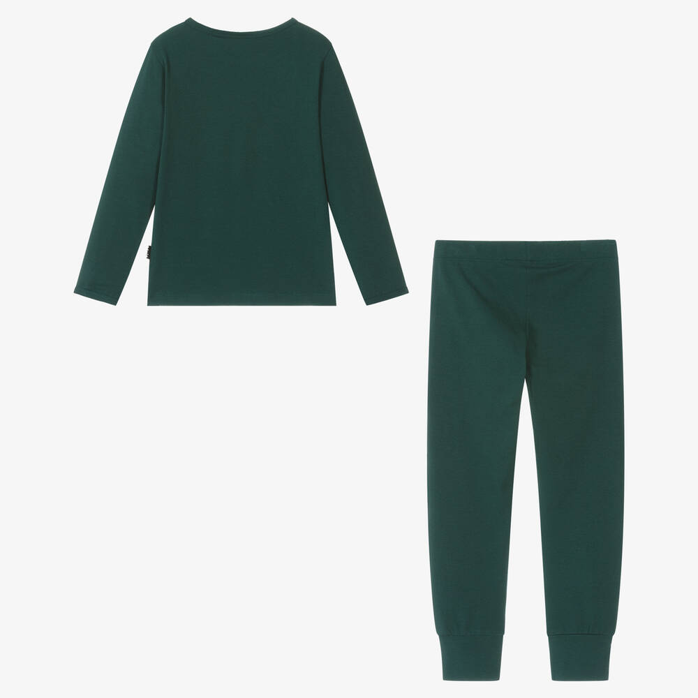Molo-Зеленая пижама из органического хлопка со смайлом | Childrensalon Outlet