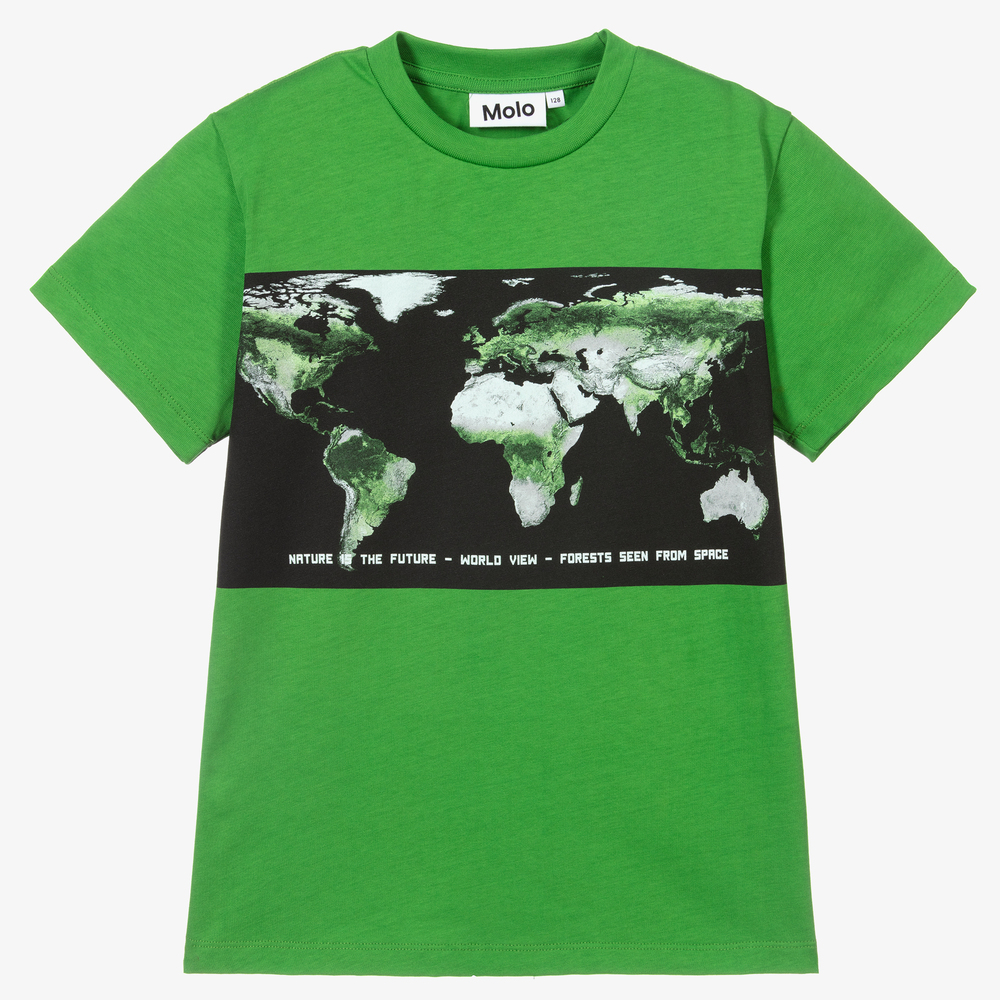 Molo - Green Organic Cotton T-Shirt | Childrensalon