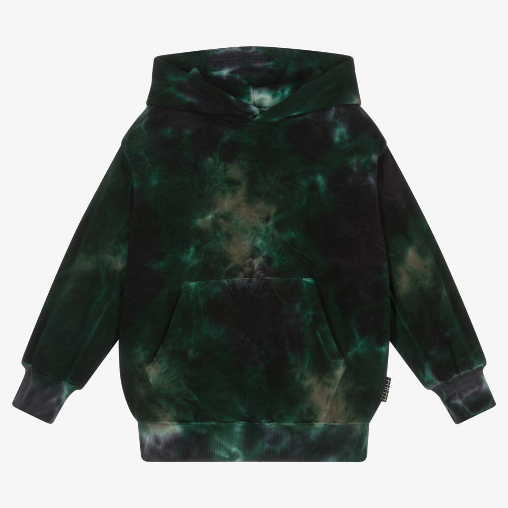 Molo - Green Organic Cotton Tie-Dye Hoodie | Childrensalon