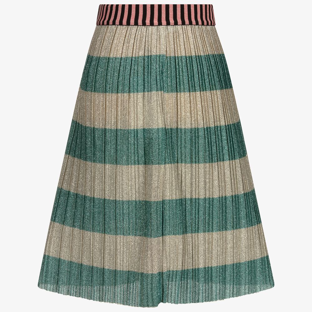 Molo-Green & Silver Lurex Skirt | Childrensalon Outlet