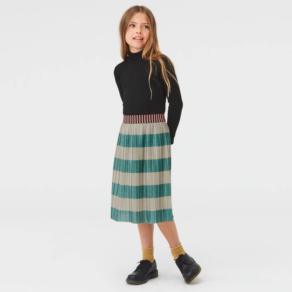 Molo-Green & Silver Lurex Skirt | Childrensalon Outlet