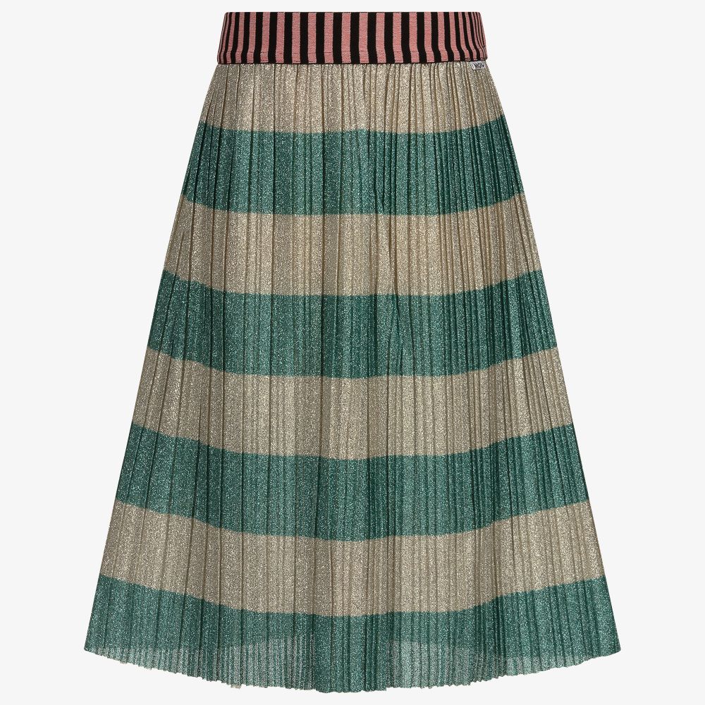 Silver lurex deals pleated skirt