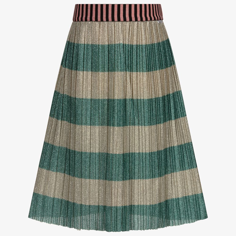 Molo - Green & Silver Lurex Skirt | Childrensalon