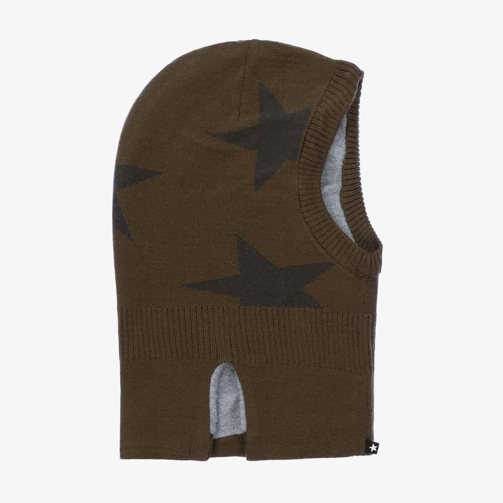 Molo - Green Star Wool Balaclava | Childrensalon