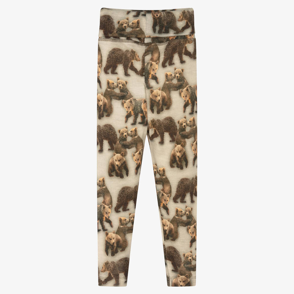 Molo-Green Wool Bear Leggings | Childrensalon Outlet