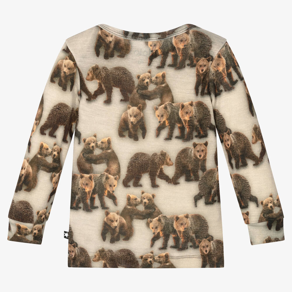 Molo-Green Wool Bear Top | Childrensalon Outlet