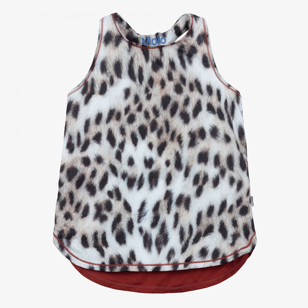 Molo - Grey Animal Print Sports Top | Childrensalon