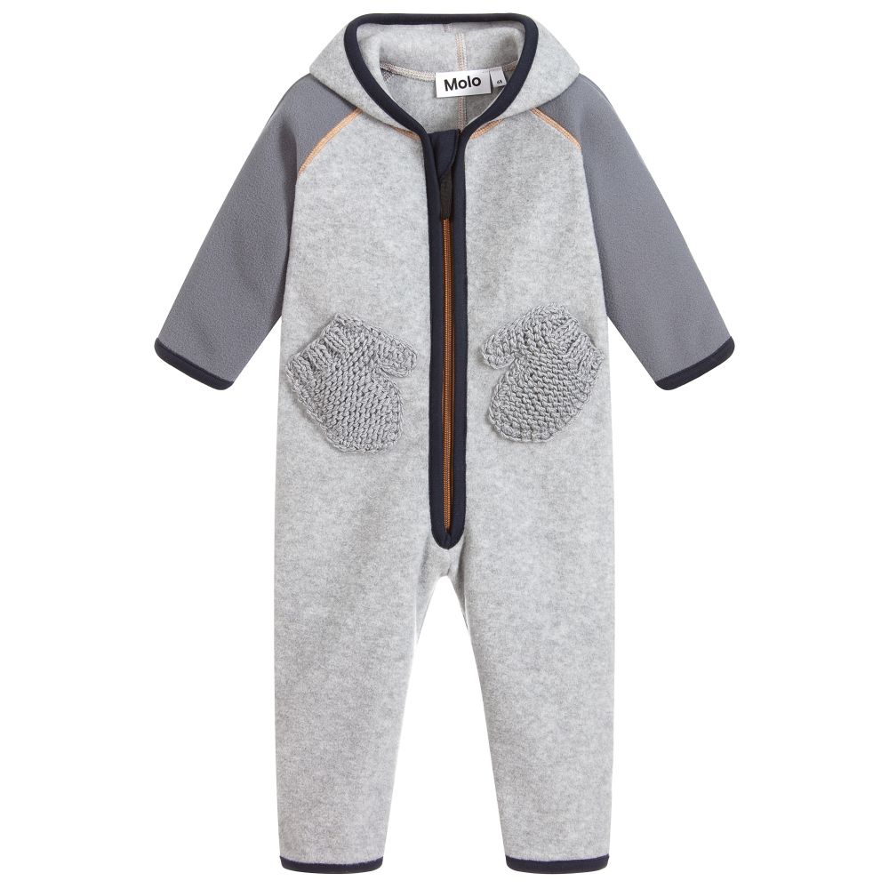 Molo - Combi-pantalon grise molletonnée | Childrensalon