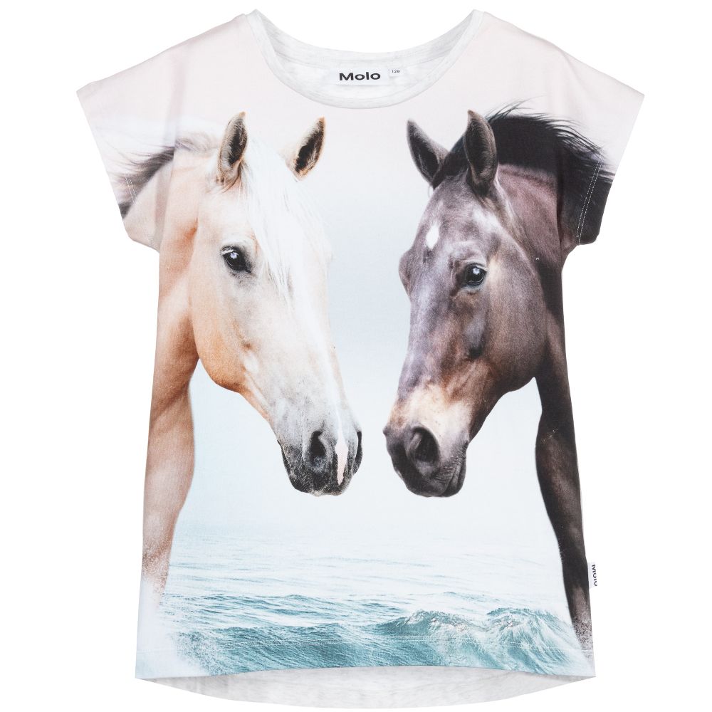 Molo - T-shirt gris Cheval | Childrensalon