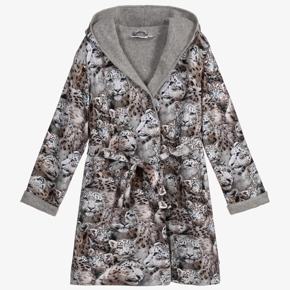 Molo - Grey Leopard Bathrobe | Childrensalon