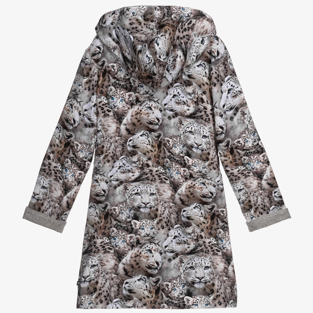 Molo-Серый халат с леопардовым принтом | Childrensalon Outlet