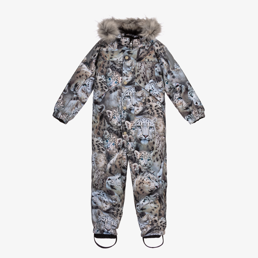 Molo - Grey Leopard Snowsuit | Childrensalon