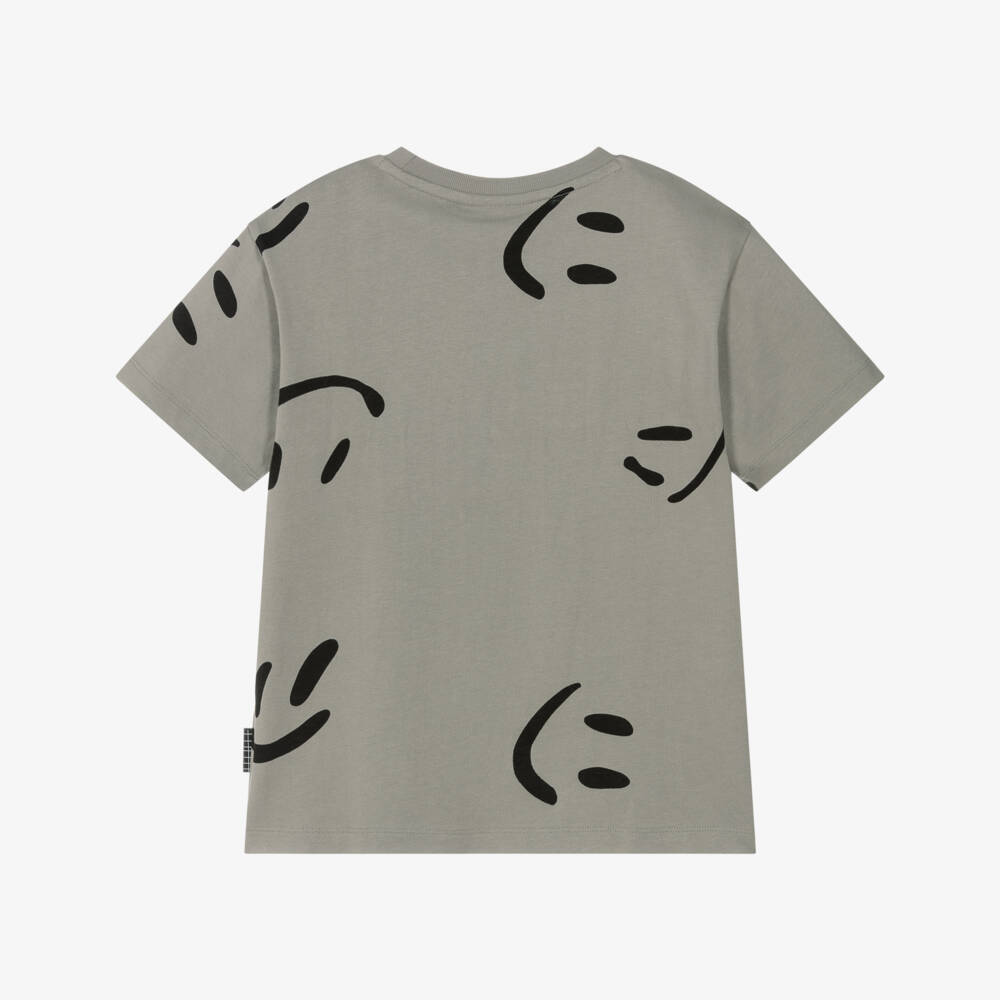 Molo-Футболка с серым смайликом для мальчиков | Childrensalon Outlet