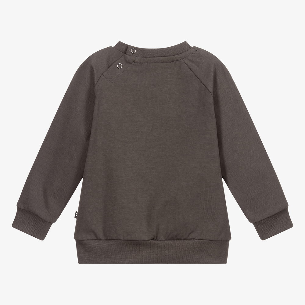 Molo-سويتشيرت قطن عضوي جيرسي لون رمادي للبنات | Childrensalon Outlet