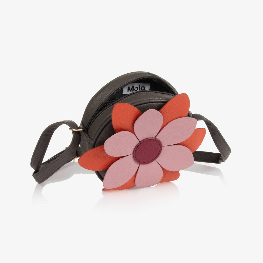 مولو-حقيبة كتف جلد صناعي لون رمادي للبنات (17 سم) | Childrensalon Outlet