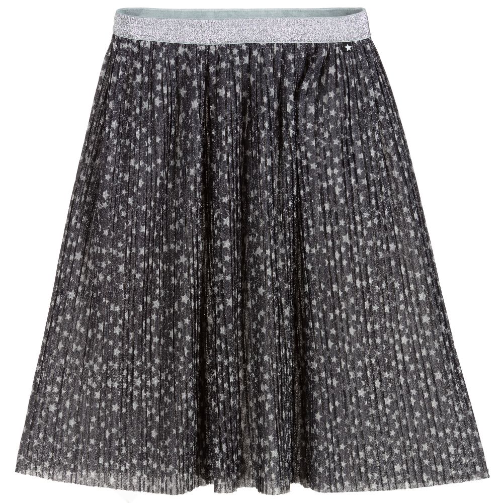 Molo-تنورة بكسرات لون رمادي برّاق وفضّي | Childrensalon Outlet