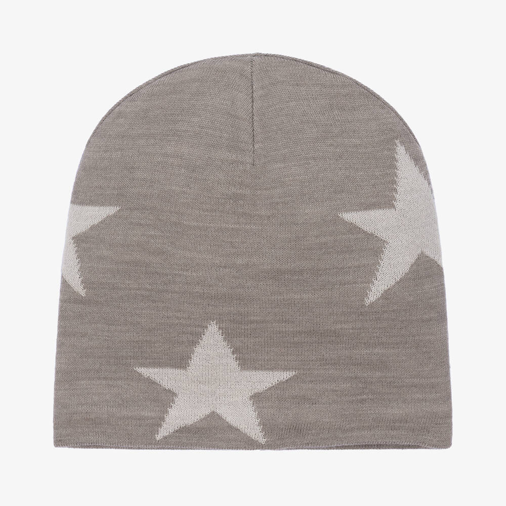 Molo - Серая шерстяная шапка с белыми звездами | Childrensalon