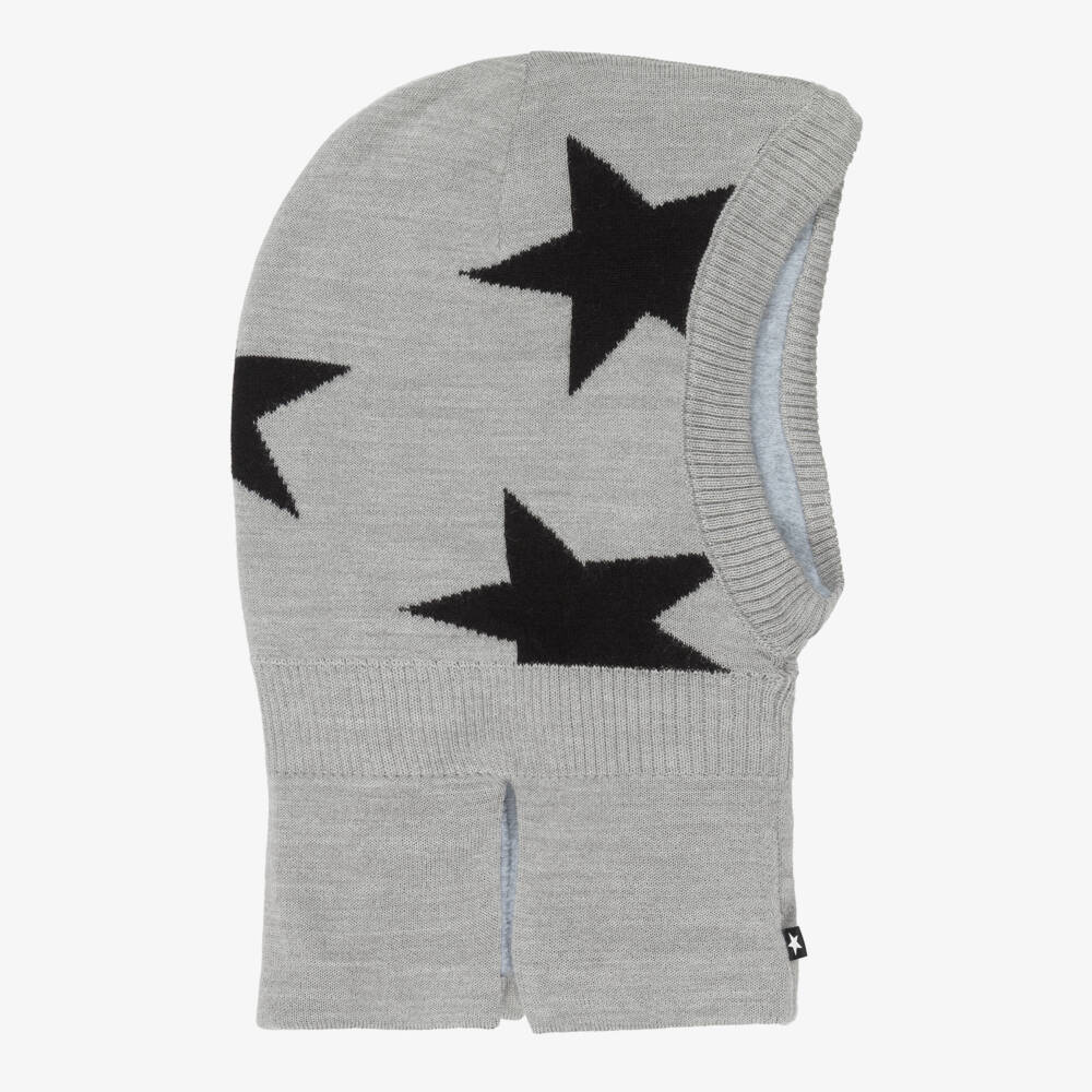 Molo-Grey Wool Knit Star Balaclava | Childrensalon Outlet
