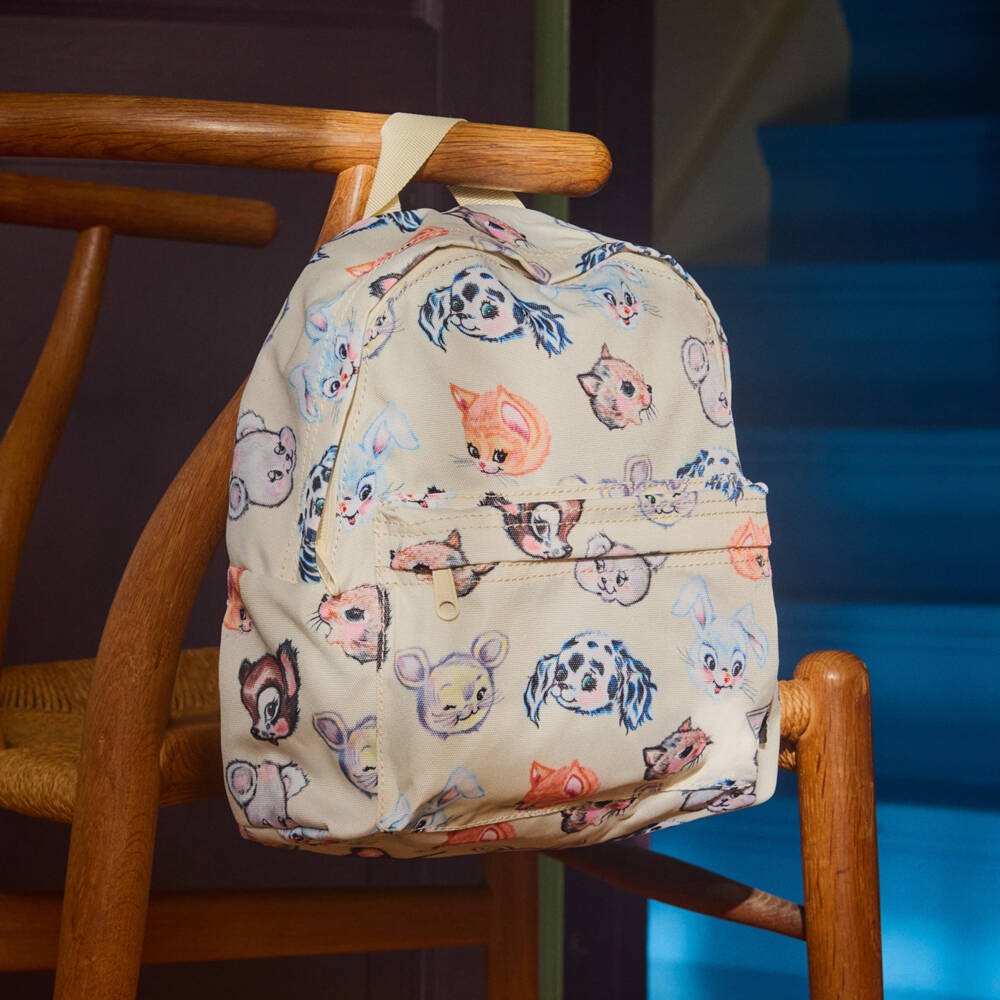 Molo-Ivory Animal Print Backpack (30cm) | Childrensalon Outlet