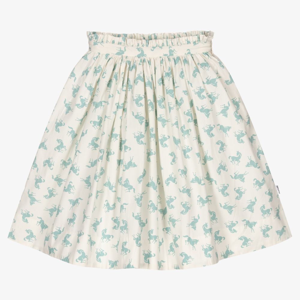 Molo - Ivory & Blue Horse Print Skirt | Childrensalon