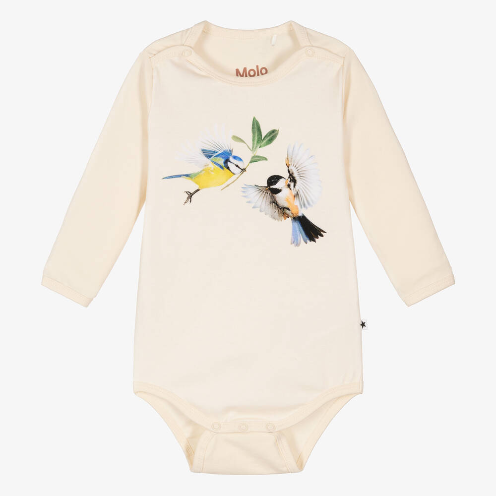 Molo - Body ivoire en coton Oiseaux | Childrensalon