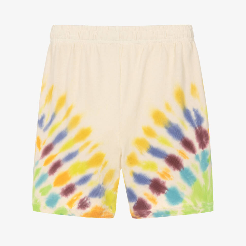 Molo-Ivory Cotton Jersey Tie-Dye Shorts | Childrensalon Outlet