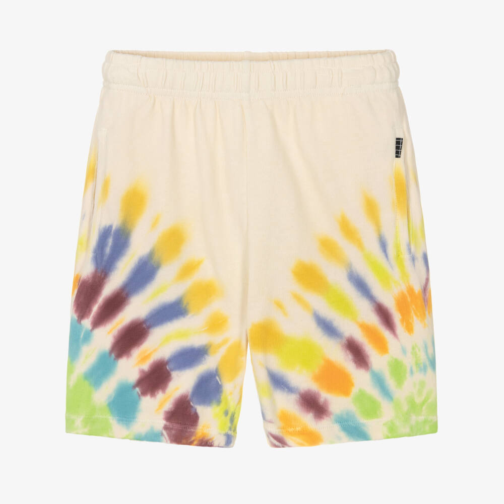 Molo-Ivory Cotton Jersey Tie-Dye Shorts | Childrensalon Outlet