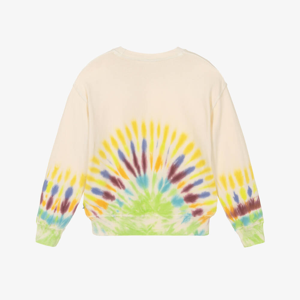 Molo-Ivory Cotton Jersey Tie-Dye Sweatshirt | Childrensalon Outlet