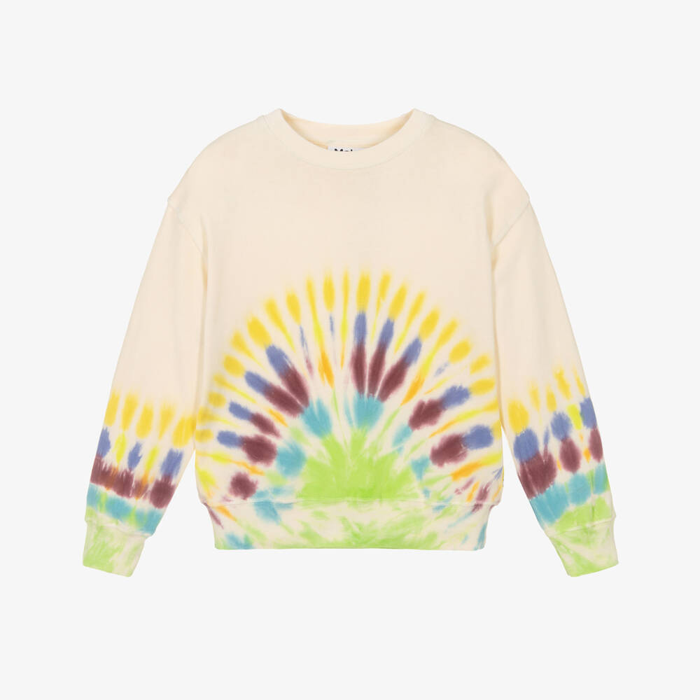 Molo-Ivory Cotton Jersey Tie-Dye Sweatshirt | Childrensalon Outlet