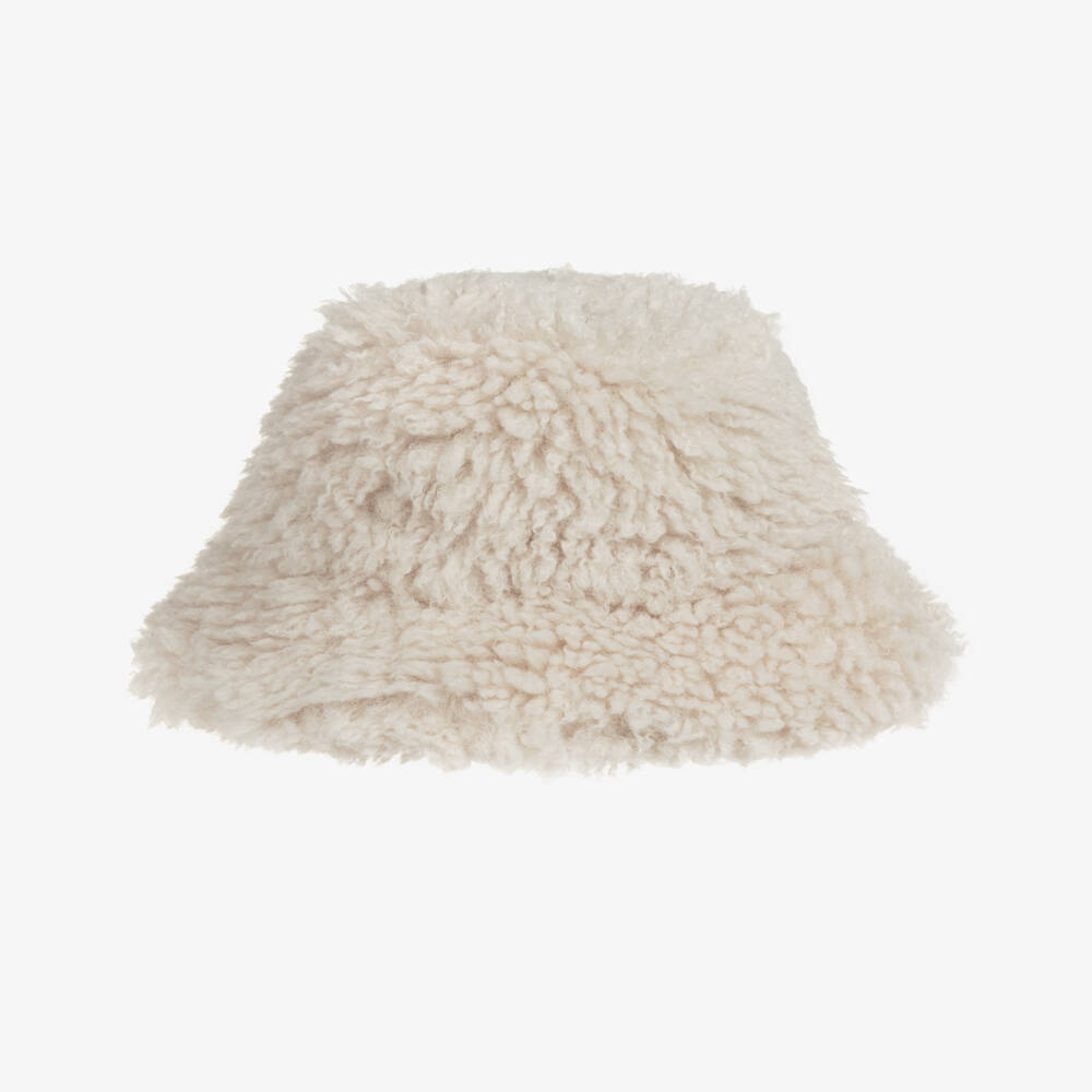 Molo-Ivory Fluffy Hat | Childrensalon Outlet