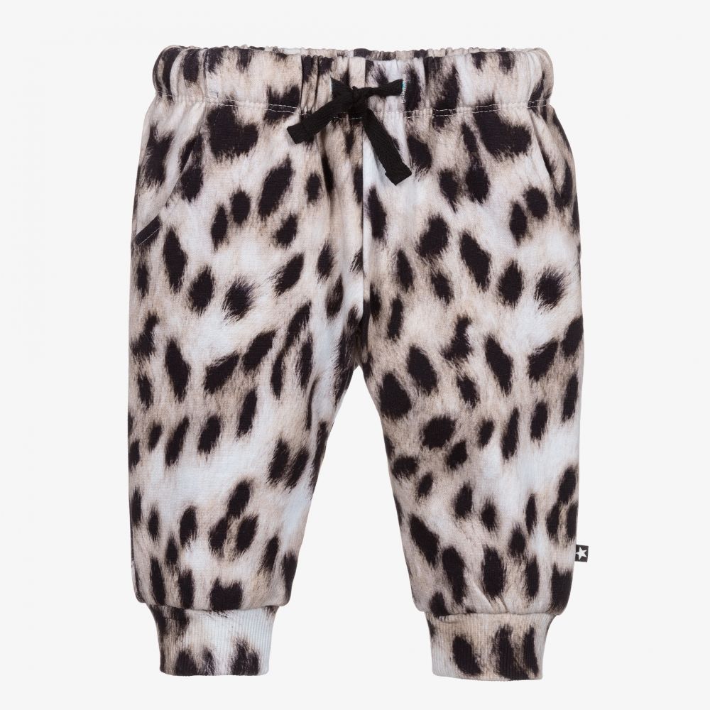 Molo - Ivory Leopard Print Joggers | Childrensalon