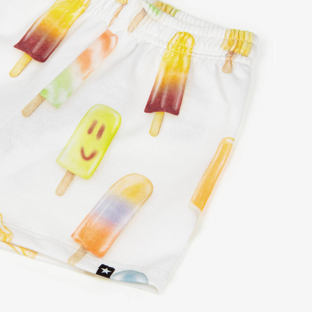 Molo-Ivory Organic Cotton Ice Lolly Shorts | Childrensalon Outlet