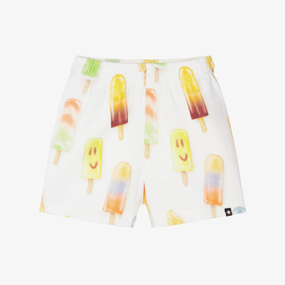 Molo-Ivory Organic Cotton Ice Lolly Shorts | Childrensalon Outlet