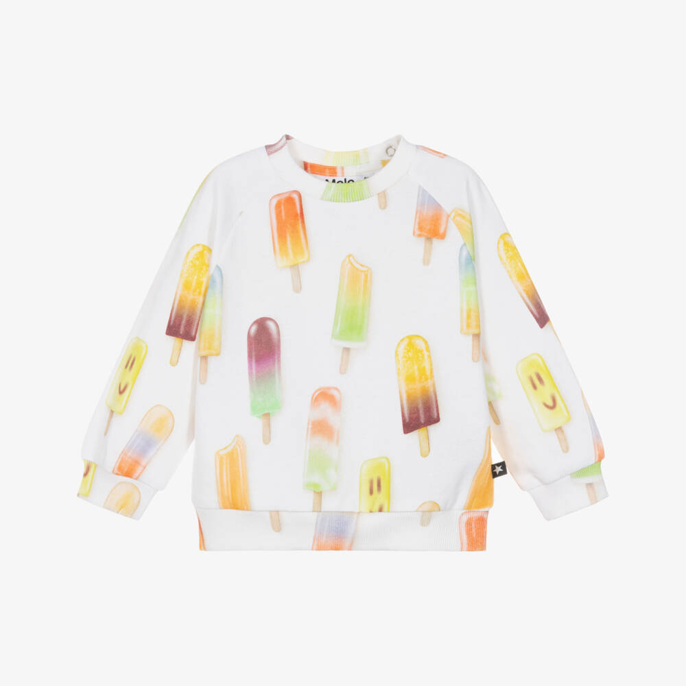 Molo-Ivory Organic Cotton Ice Lolly Sweatshirt | Childrensalon Outlet