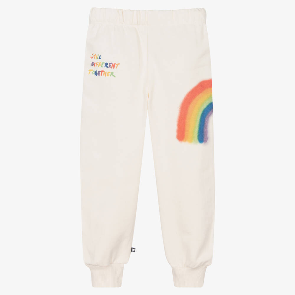 Molo-Кремовые джоггеры из органического хлопка с радугой | Childrensalon Outlet
