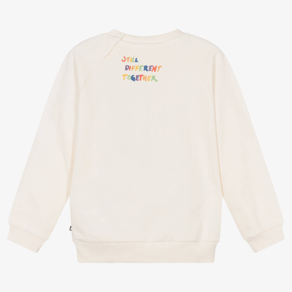 Molo-Ivory Organic Cotton Rainbow Sweatshirt | Childrensalon Outlet