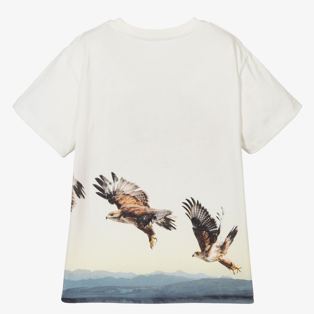 Molo-Ivory Organic Cotton T-Shirt | Childrensalon Outlet