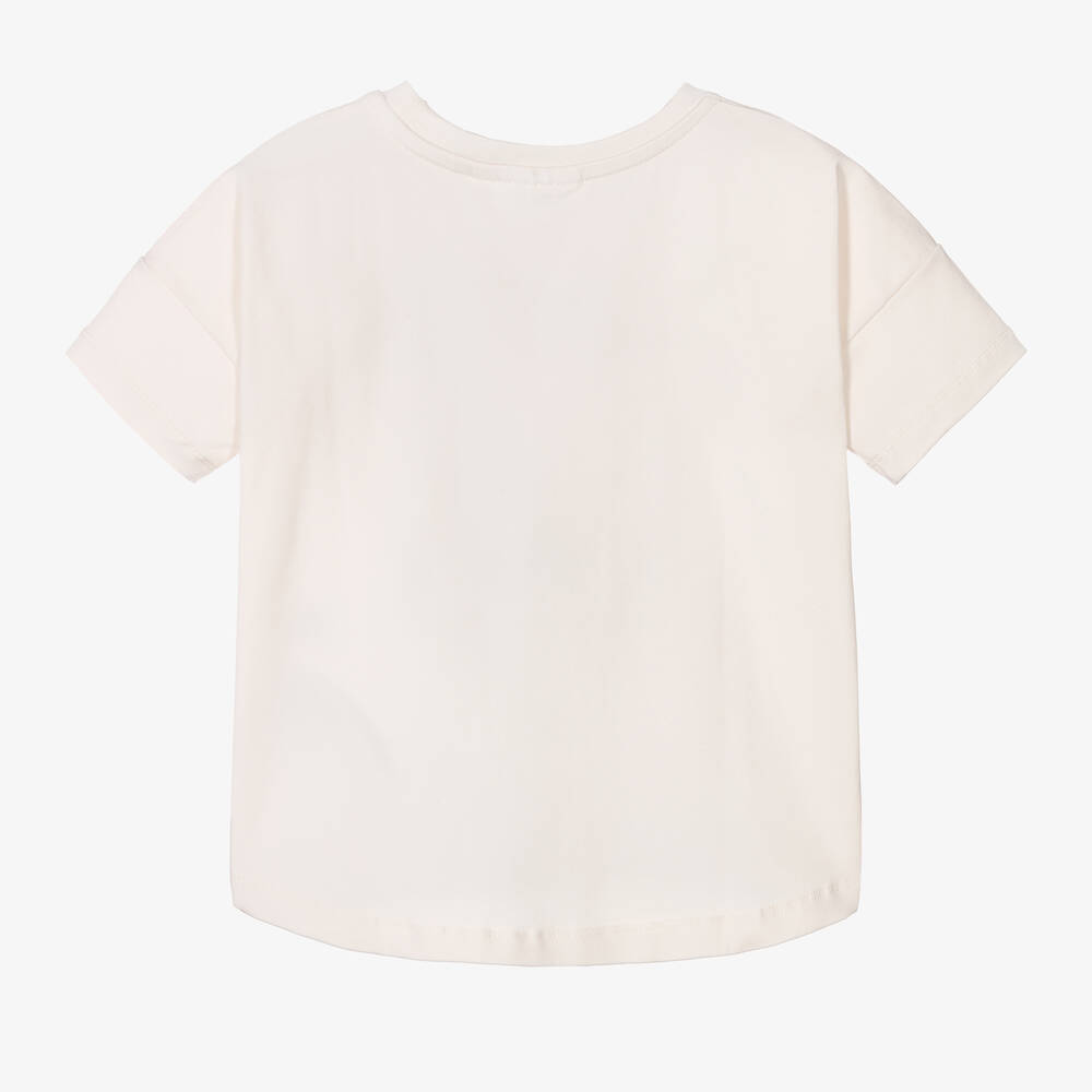 Molo-Ivory Sticker Print Organic Cotton T-Shirt | Childrensalon Outlet