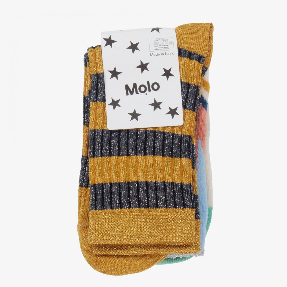 Molo-Ivory & Yellow Socks (2 Pack) | Childrensalon Outlet