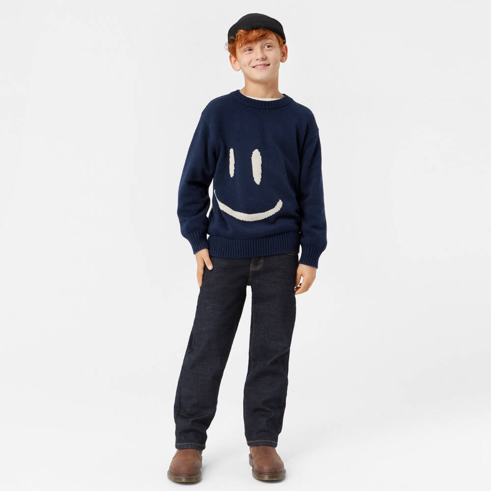 Molo-Синий свитер из хлопка и шерсти | Childrensalon Outlet