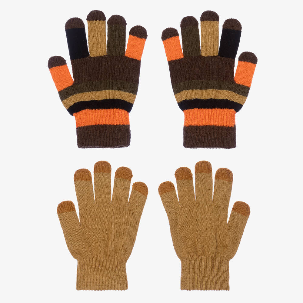 مولو-قفازات أكريليك محبوك لون كاكي (عدد 2) | Childrensalon Outlet