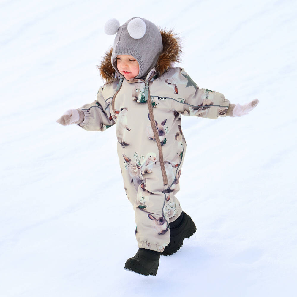 Molo-Little Girls Creamy Bunny Snowwear | Childrensalon Outlet