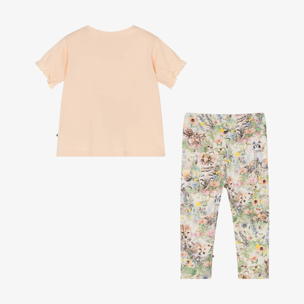 Molo-طقم ليجينغ وردي باهت للبنات الصغيرات | Childrensalon Outlet